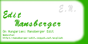 edit mansberger business card